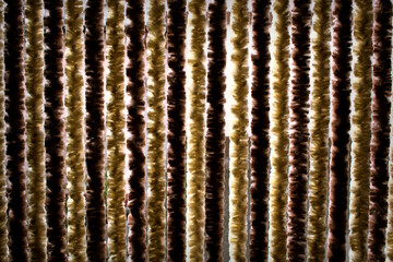 Brown and white curtain