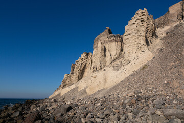 cliffs and rocks of santorini island