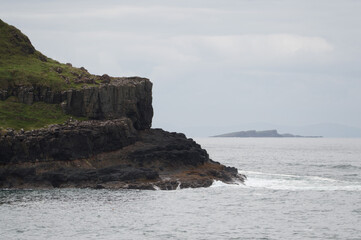 Fototapeta na wymiar The Giant's Causeway in Northern Ireland, hexagonal rocks on the coast.