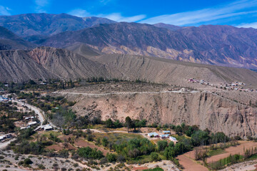 Fototapeta na wymiar Pucara de Tilcara, Tilcara,Quebrada de Humahuaca, Jujuy, Aerial View, Argentina, South America, America