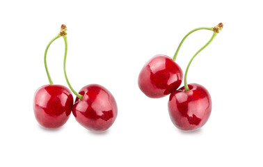 Cherry isolated on white background with clipping path