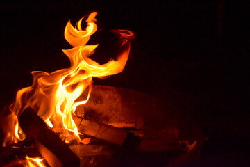 fire in the fireplace for bonfire