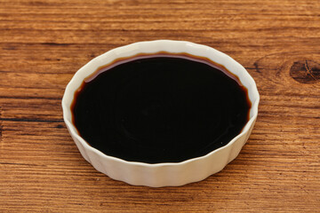 Asian soya sauce in the bowl