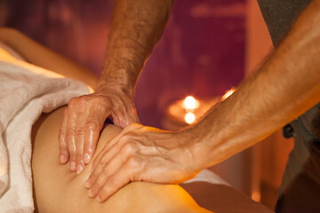 Leg massage - Physical therapist doing massage of legs