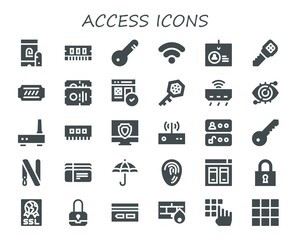 Modern Simple Set of access Vector filled Icons