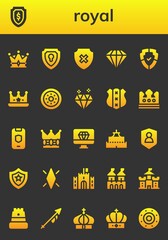 Modern Simple Set of royal Vector filled Icons