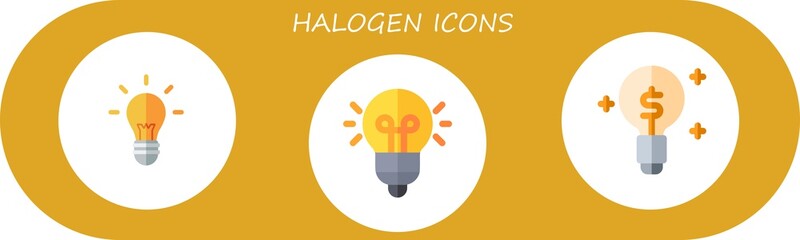 Modern Simple Set of halogen Vector flat Icons