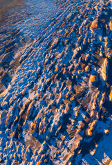 Eroded landscape, Aerial View, Campos de Piedra Pomez, El Peñón village, La Puna, Argentina, South America, America