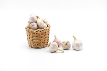 Garlic isolated on white background.