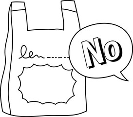 Illustration of I don't need a plastic bag