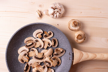 cooking mushrooms concept