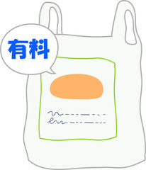 Paid Disposable Plastic bag illustration