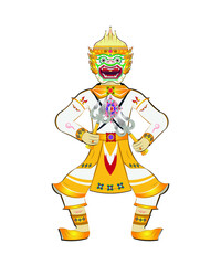 Hanuman – main characters of the Ramayana Mahabharata literature  drawing in vector