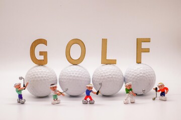Golfer miniature doll practicing in front of the ball ①
All miniature dolls are made by me.
Putty-doll 'miniature studio', Saitama, Japan - July 30,2020