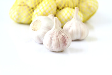 Obraz na płótnie Canvas group of garlic on a isolated white background