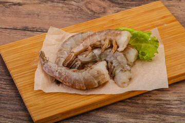 Raw tiger prawn for cooking