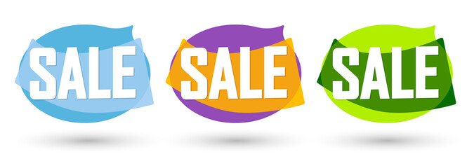 Sale bubble banner design template, discount tag, end of season, app icon, vector illustration