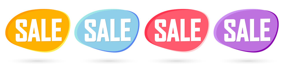 Sale bubble banner design template, discount tag, end of season, app icon, vector illustration