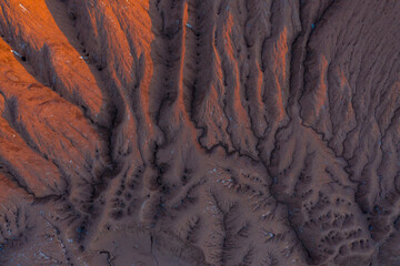 Aerial View, Desierto del Diablo, Los Colorados, Tolar Grande, La Puna, Argentina, South America, America