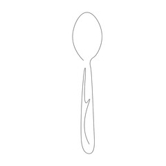 Spoon silhouette on white background. Vector illustration