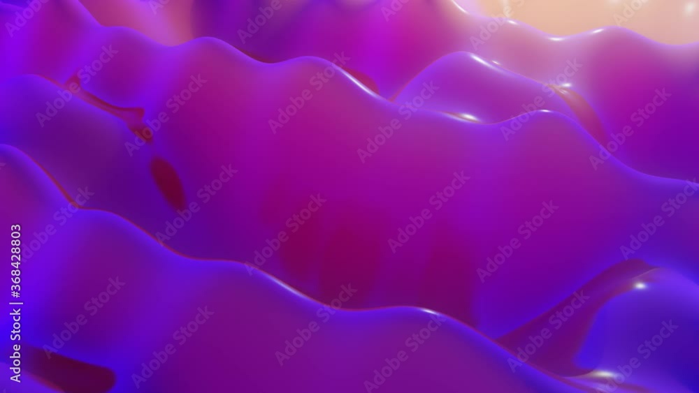 Poster stylish abstract looped background, changing surface of soft translucent material like jelly. creati