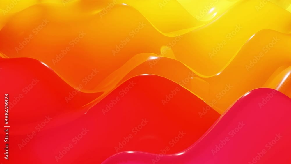 Poster stylish abstract looped background, changing surface of soft translucent material like peach jelly. 