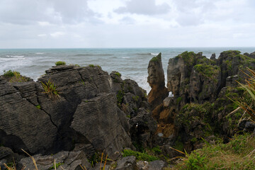 Pancake Rocks in the South Island of New Zealand