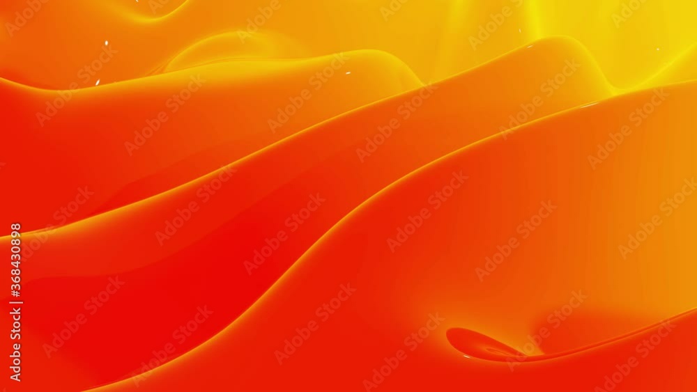 Poster stylish abstract looped background, changing surface of soft translucent material like peach jelly. 