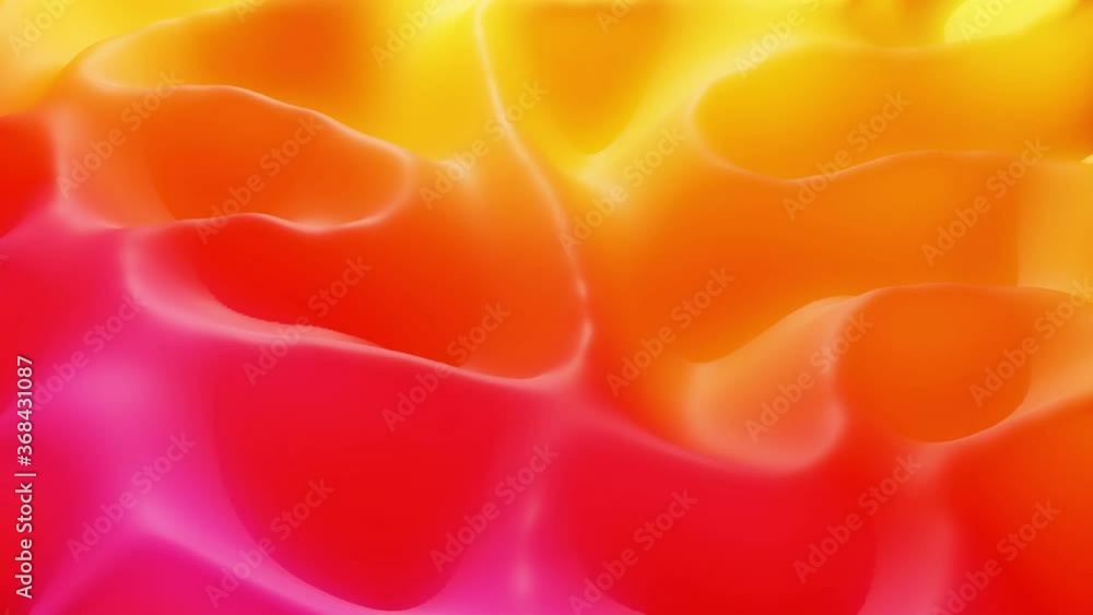 Poster stylish abstract looped background, changing surface of soft translucent material like peach jelly. 