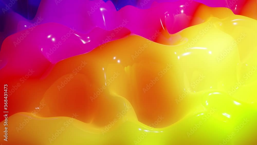 Poster stylish abstract looped background, changing surface of soft translucent material like jelly. creati