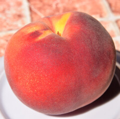 THE PEACH. HEALTHY AND JUICY SUMMER FRUIT FULL WITH VITAMINES. VEGETERIAN DIET. 
