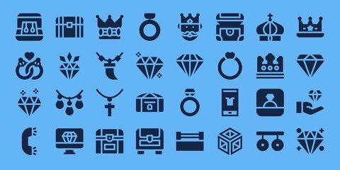 Modern Simple Set of jewelry Vector filled Icons