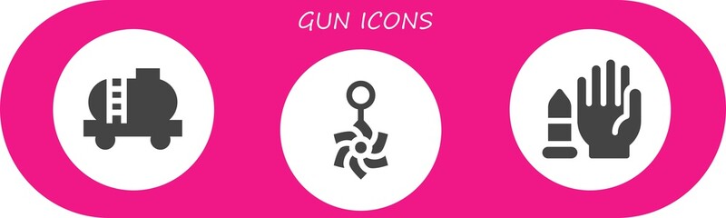 Modern Simple Set of gun Vector filled Icons