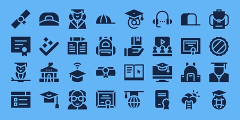 graduation icon set