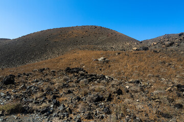 cliffs and rocks of santorini and nea kameni island