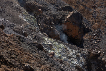 cliffs and rocks of santorini and nea kameni island