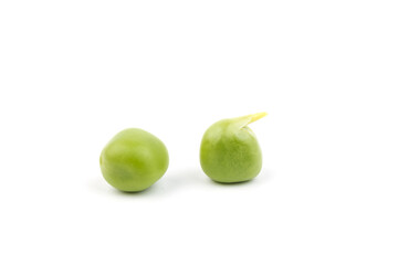 Green peas, isolated on white background. Close-up