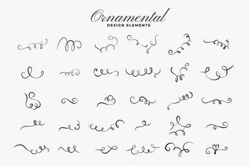 swirls and curls floral ornaments big set