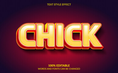 Editable Text Effect, Chick Text Style