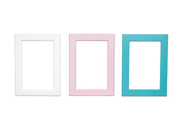 Three frames on white background. Empty frames.
