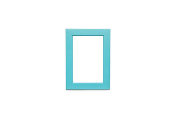 Blue frame on white background. Empty frame.