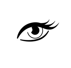 Eye flat vector black icon. Simple eye illustration for web or print