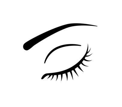 Eye with lashes vector icon