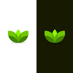 eco leaf nature logo template vector