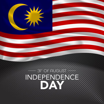 Malaysia happy independence day greeting card, banner, vector illustration