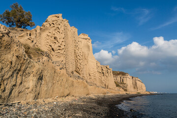 cliffs and rocks of santorini island