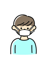 Illustration of a Boy wearing a mask