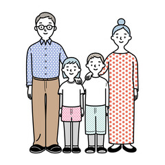 4人家族のイラスト