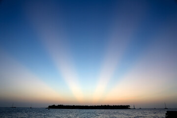 Sunrays over Sunset Key, Key West, Florida