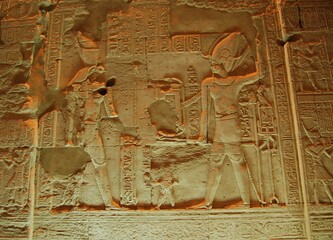 Wall carvings of Kom Ombo temple